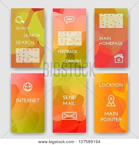 Set of poster, flyer, brochure design templates with Map Location, Mail, Internet, Homepage for web
