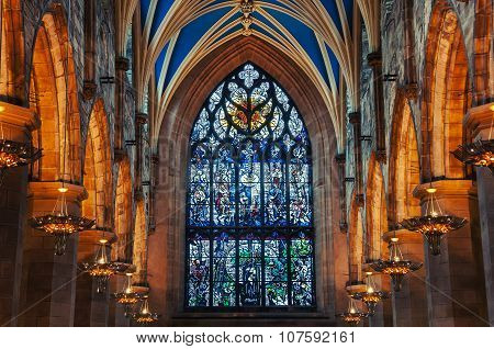 Interiors of St Giles Cathedral in Edinburgh