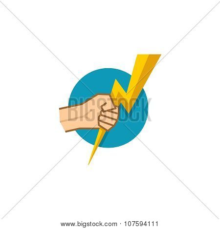 Hand Holding Lightning