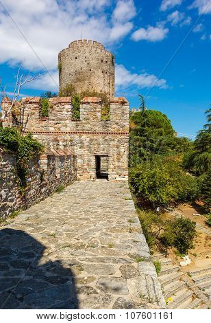 Rumelihisari fortress on a background of blue sky in Istanbul Turkey