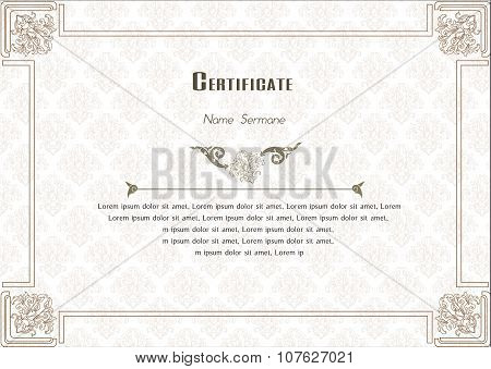 Certificate Design Template, Thai Design. Thai Pattern Vector Illustration
