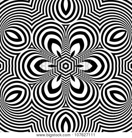 Black and White Geometric Pattern. Abstract Striped Background. Vector Illustration. 