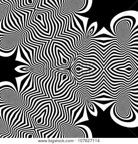 Pattern With Optical Illusion. Abstract Background. Optical Art. 3d Vector Illustration. 