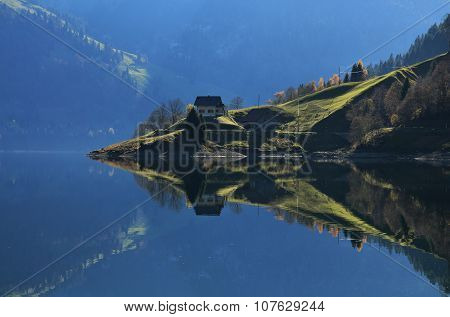 Autumn Scene At Lake Wagital, Switzerland