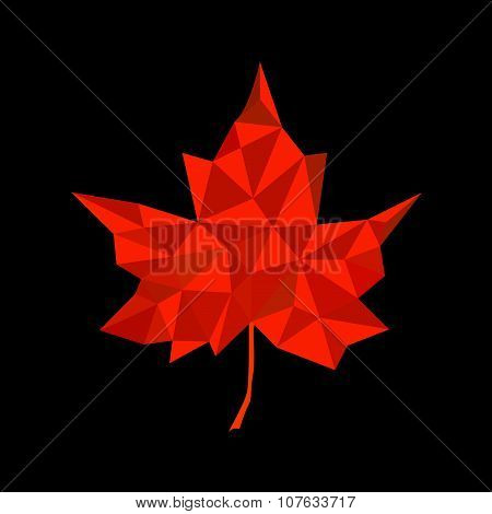 Maple Leaf In Triangular Style