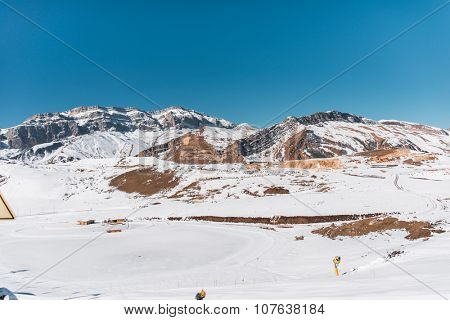 Winter mountains in Gusar region of Azerbaijan