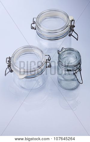 air tight jar on the white background