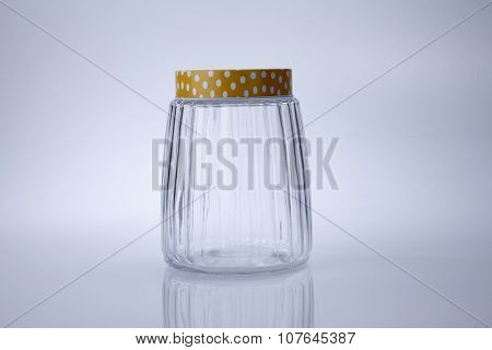 air tight jar on the white background