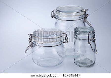 air tight jar on the white background