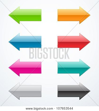 Set of colored arrows.