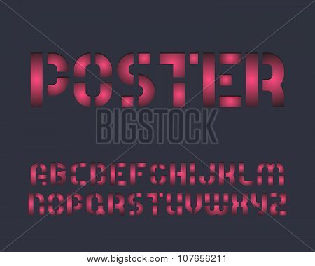 Stencil Cutout Deboss Font in vector format