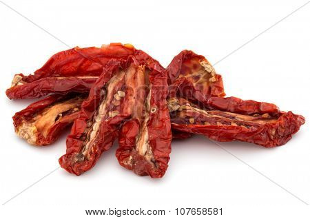 Dried tomatoes isolated on white background cutout