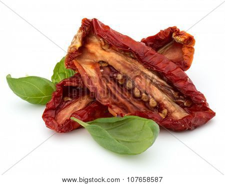 Dried tomatoes isolated on white background cutout