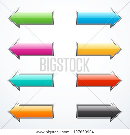 Set of colored arrows. Vector illustration eps 10.