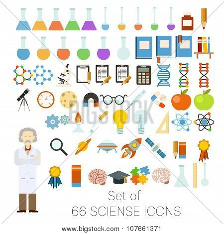 Set of 66 sciense icons