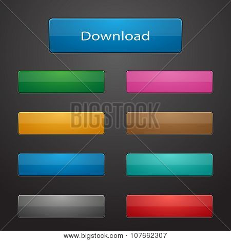 Set Of Rectangle Buttons. Vector Illustration Eps 10