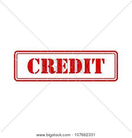 Red credit stamp. Vector illustration eps 10.