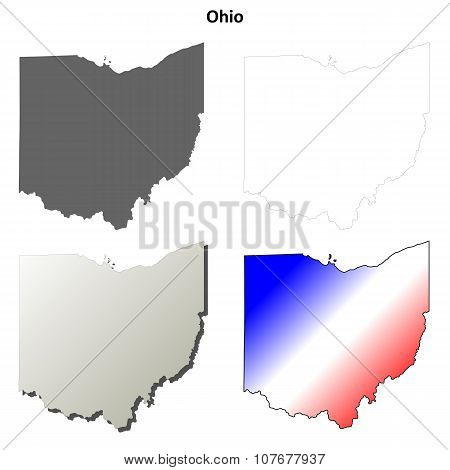 Ohio outline map set