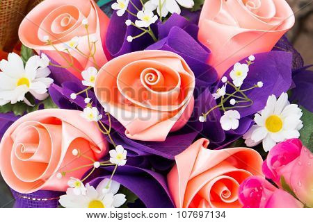 Artificial Roses From Ribbin