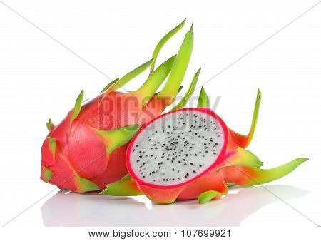Dragon Fruit Isolated On White Background