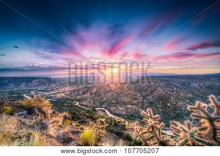 New Mexico Sunrise Over The Rio Grande River