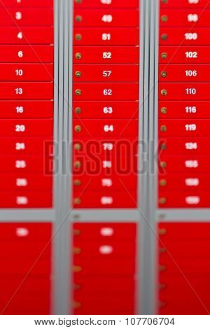Red posboxes in a post in Denmark