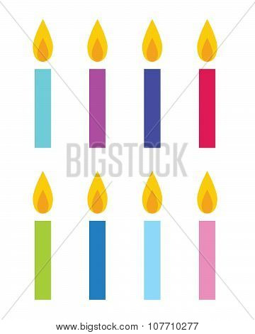 Colorful Vector Candles