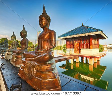 Seema Malaka temple on Beira Lake. Colombo, Sri Lanka