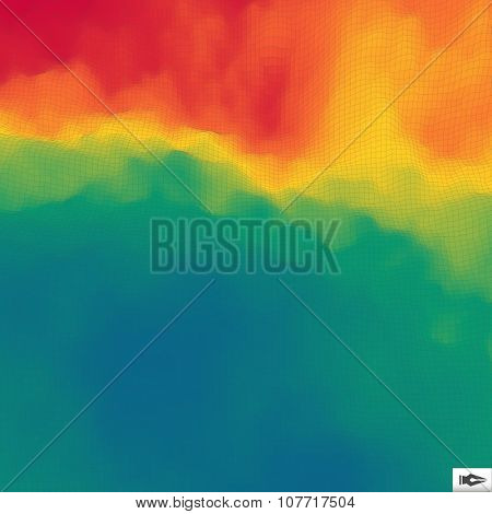 Colorful Abstract Geometric Background. Mosaic. Multicolor Design Template. Perspective Grid Backdrop. Vector Illustration. 