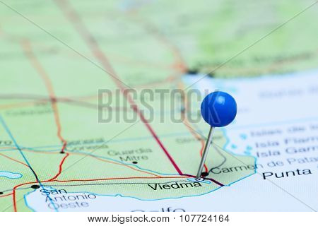 Viedma pinned on a map of Argentina