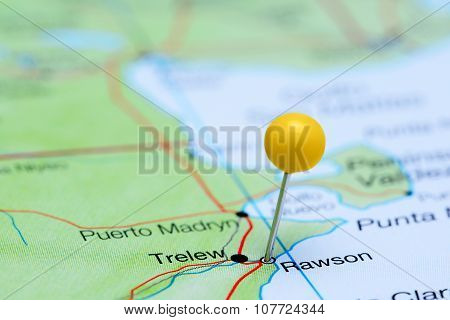 Rawson pinned on a map of Argentina