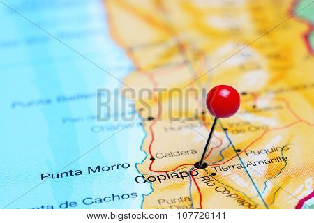 Copiapo pinned on a map of Chile