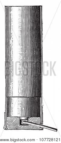 Cartridge spindle, vintage engraved illustration. Industrial encyclopedia E.-O. Lami - 1875.