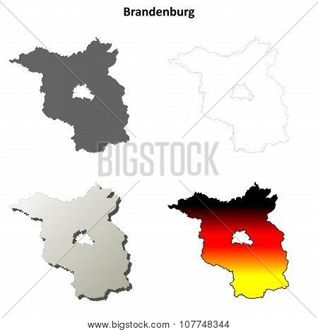 Brandenburg outline map set