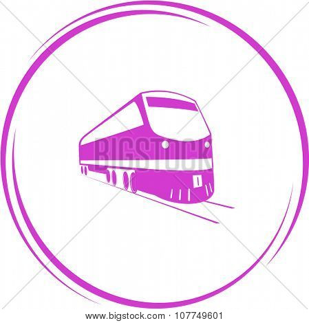 train. Internet button. Raster icon.