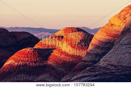 Sandstone formations in Utah, USA.Yant flat.