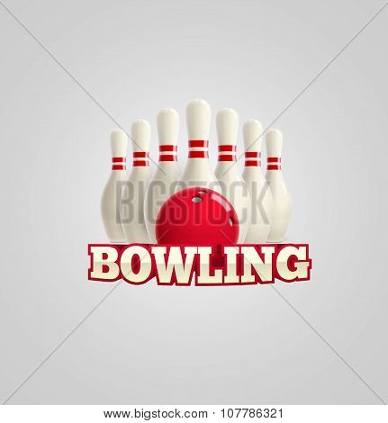 bowling realistic theme  Editable vector on white background