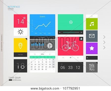 Interface template with modern icons.