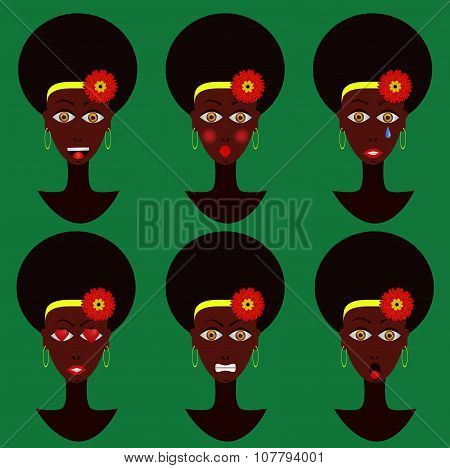 Emoticon afroamerican woman