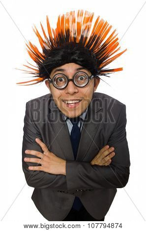 Funny man with mohawk hairstyle