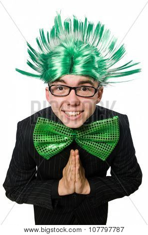 Funny man with mohawk hairstyle