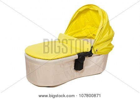 Baby carrycot isolated on white