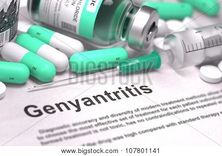Diagnosis - Genyantritis. Medical Concept with Blurred Background