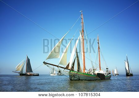 Fleet Of Traditional Sailing Ships