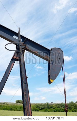 Oil well in Ayoluengo de la Lora, Burgo Province, Castilla Leon, Spain.