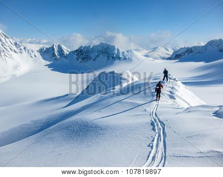 On The Winter Mountain Ridge