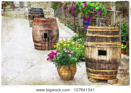 charming streets of old italian villages. artistic picture