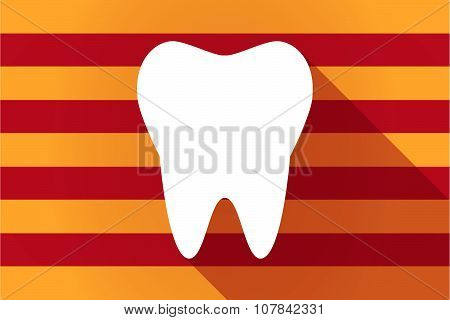 Long Shadow Catalonia Vector Flag With A Tooth