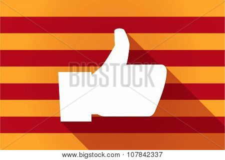 Long Shadow Catalonia Vector Flag With A Thumb Up Hand