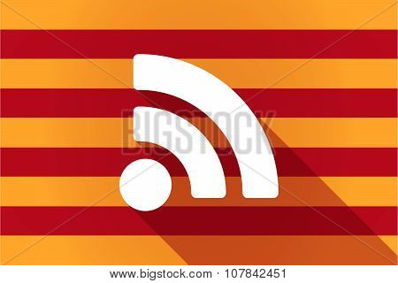 Long Shadow Catalonia Vector Flag With An Rss Sign